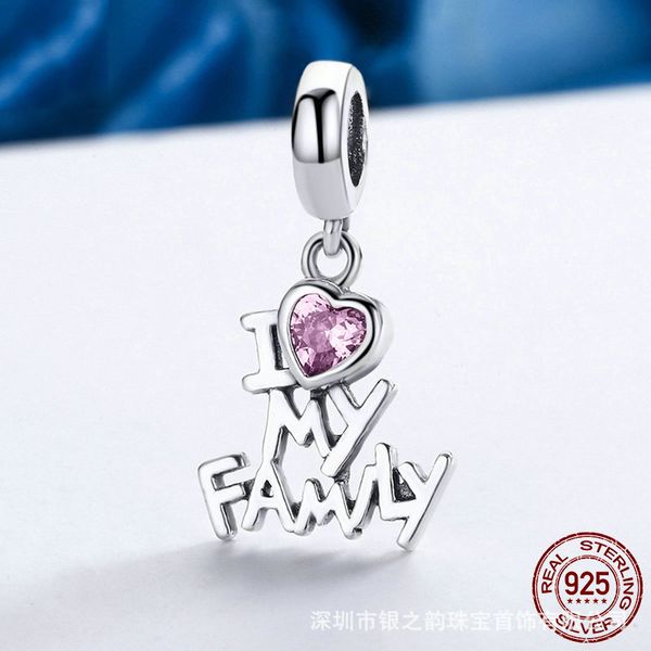 925 sterling silver heart shape i love my family pendant charms fit original bracelets & necklaces diy jewelry beautiful gift, Bronze;silver
925 sterling silver heart shape i love my family pendant charms fit original bracelets & necklaces diy jewelry beautiful gift, Bronze;silver