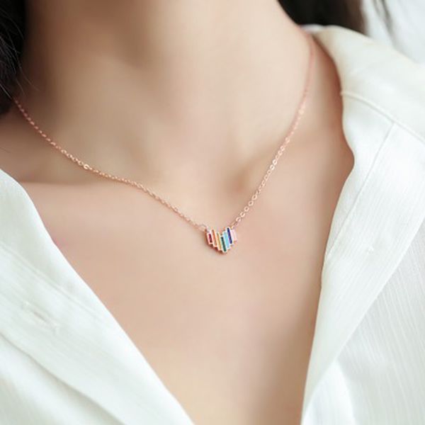 collarbone chain for women simple delicate rainbow heart rose gold silver color necklace gift fashion jewelry kbn235
collarbone chain for women simple delicate rainbow heart rose gold silver color necklace gift fashion jewelry kbn235