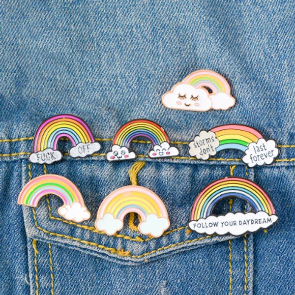 syles rainbow clouds enamel pin custom dark white brooches bag clothes lapel pin badge weather jewelry gift for kids girls, Gray
syles rainbow clouds enamel pin custom dark white brooches bag clothes lapel pin badge weather jewelry gift for kids girls, Gray