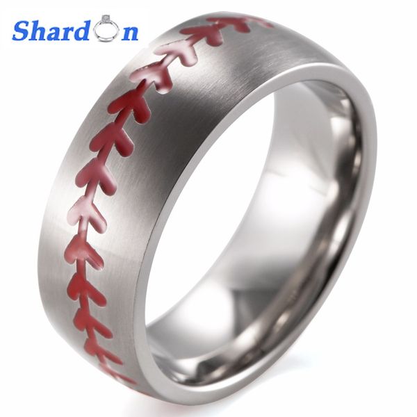 shardon domed 8mm matte finishing pure titanium baseball ring with red stitching fan sports band men's outdoor sports ring c18122501, Slivery;golden
shardon domed 8mm matte finishing pure titanium baseball ring with red stitching fan sports band men's outdoor sports ring c18122501, Slivery;golden