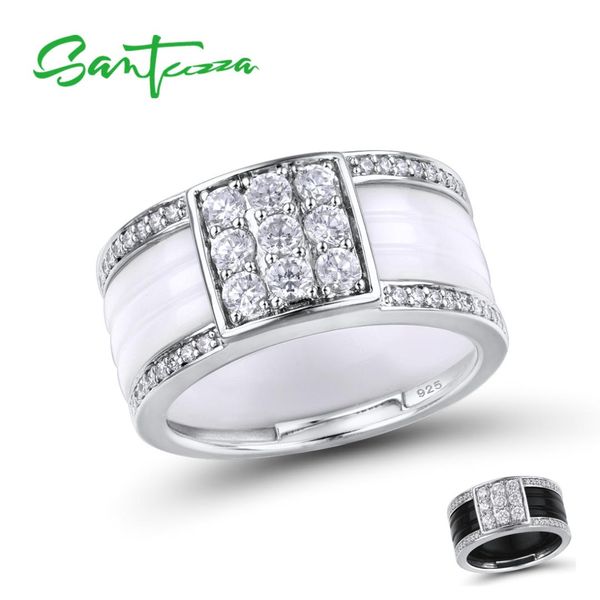santuzza silver rings for women pure 925 sterling silver round white black ceramic cubic zirconia anillos vintage fine jewelry, Golden;silver
santuzza silver rings for women pure 925 sterling silver round white black ceramic cubic zirconia anillos vintage fine jewelry, Golden;silver