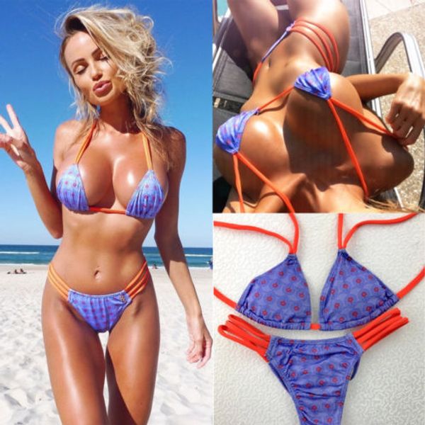 Women New Bathing Suit Purple Floral Bikini Set Push-up Padded Bra Swimsuit Bandage Halter Swimwear Low waist Sexy Bathing Suit
Women New Bathing Suit Purple Floral Bikini Set Push-up Padded Bra Swimsuit Bandage Halter Swimwear Low waist Sexy Bathing Suit