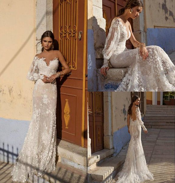 one-shoulder long sleeve beach wedding dresses full lace applique lian rokman sweep train princess church garden bridal gowns, White
one-shoulder long sleeve beach wedding dresses full lace applique lian rokman sweep train princess church garden bridal gowns, White