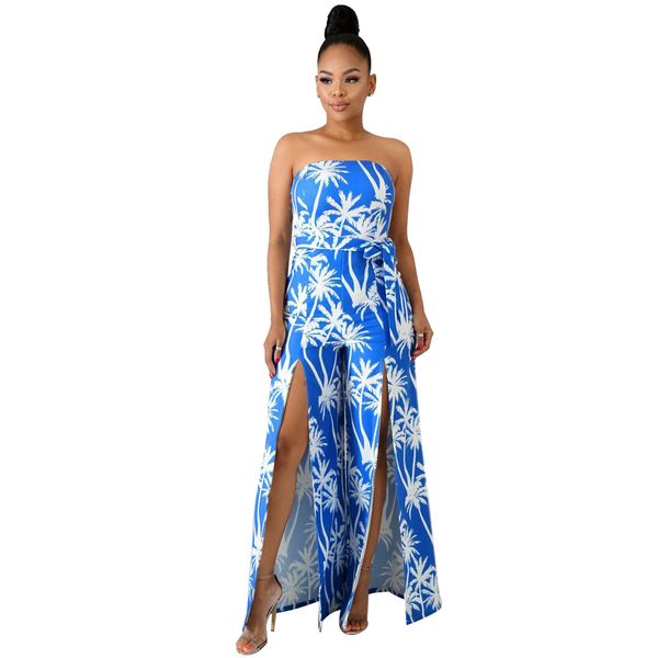 summer strapless print jumpsuit high split wide leg pants ladies beach boho loose overalls ddn8198, Black;white
summer strapless print jumpsuit high split wide leg pants ladies beach boho loose overalls ddn8198, Black;white