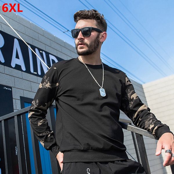 spring tide brand men's fashion camouflage sleeves youth plus size loose leisure sweatshirts 6xl 5xl, Black
spring tide brand men's fashion camouflage sleeves youth plus size loose leisure sweatshirts 6xl 5xl, Black