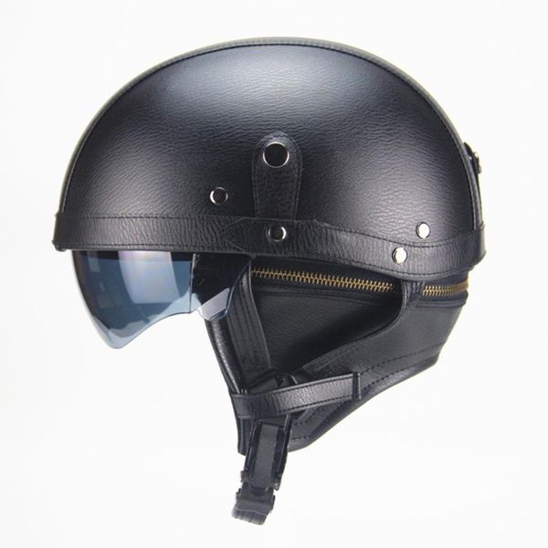 pu leather motorcycle helmet open face motorcycle helmets with sun visor and detachable warm collar
pu leather motorcycle helmet open face motorcycle helmets with sun visor and detachable warm collar