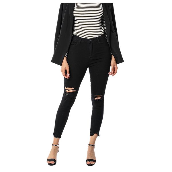 plus size women new cotton pencil pants wild leisure trousers women's clothing hole in europe and america popular jeans#j30, Blue
plus size women new cotton pencil pants wild leisure trousers women's clothing hole in europe and america popular jeans#j30, Blue
