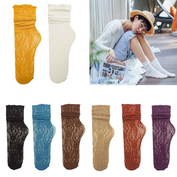japanese style women spring long ankle socks sweet solid candy color hollow out floral lace elastic thin mesh hosiery, Black;white
japanese style women spring long ankle socks sweet solid candy color hollow out floral lace elastic thin mesh hosiery, Black;white