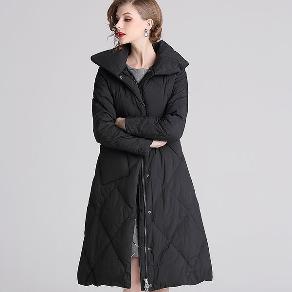 2019 women winter jacket new light thin down jacket 90% white duck down overknee warm female loose coat long parka, Black
2019 women winter jacket new light thin down jacket 90% white duck down overknee warm female loose coat long parka, Black
