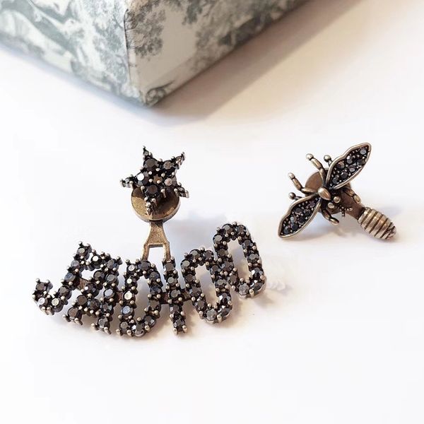 c2114 geometric earrings trendy asymmetrical retro letters little bee obsidian star temperament personality ear stud female, Golden;silver 
c2114 geometric earrings trendy asymmetrical retro letters little bee obsidian star temperament personality ear stud female, Golden;silver