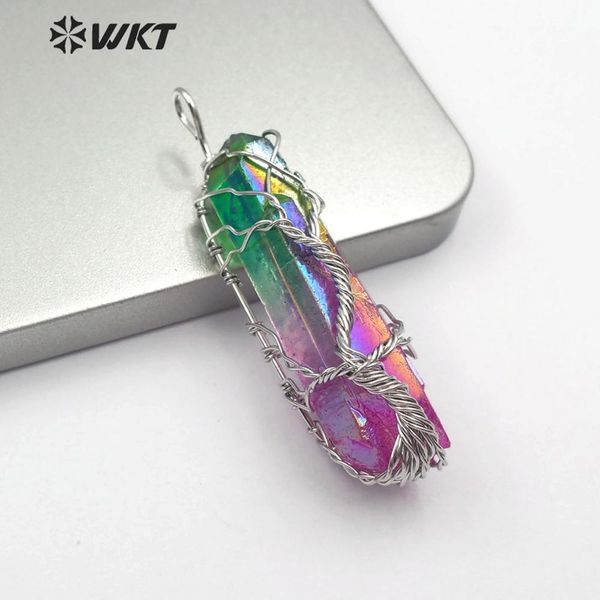 wt-p1469 natural aura quartz spirit point stone pendant tree wire wrap green pink transparent stone pendant woman jewelry new, Silver
wt-p1469 natural aura quartz spirit point stone pendant tree wire wrap green pink transparent stone pendant woman jewelry new, Silver