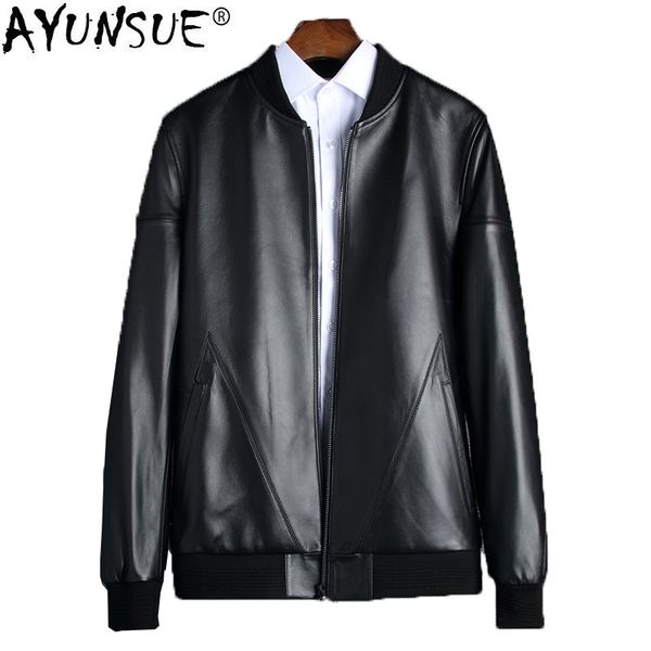 ayunsue 2019 genuine leather jacket men spring plus size real sheepskin coat for men bomber jacket leather coats 18006 kj2111, Black
ayunsue 2019 genuine leather jacket men spring plus size real sheepskin coat for men bomber jacket leather coats 18006 kj2111, Black