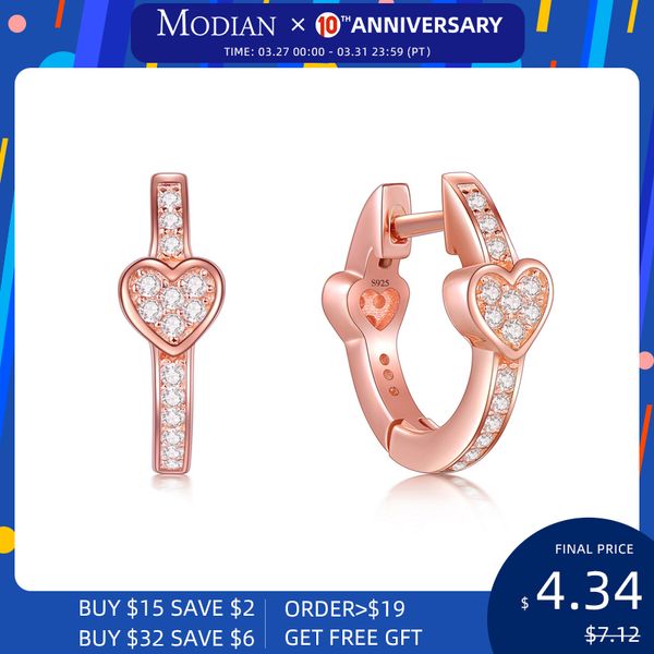modian 925 sterling silver fashion rose gold color love hearts crystal simple hoop earrings for women classic silver jewelry, Golden
modian 925 sterling silver fashion rose gold color love hearts crystal simple hoop earrings for women classic silver jewelry, Golden