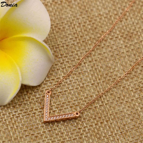 donia jewelry european and american fashion three color electroplate v-shaped copper micro inlaid zircon necklace fashion accessories luxury, Silver
donia jewelry european and american fashion three color electroplate v-shaped copper micro inlaid zircon necklace fashion accessories luxury, Silver
