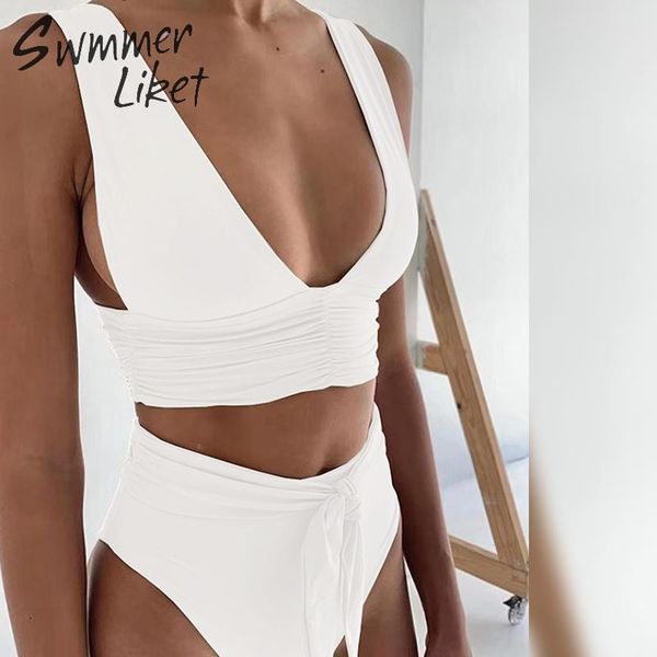 deep v-neck swimwear women high waist bikini set solid bathing suit 2019 fashion summer bathers knot swimsuit female biquini new
deep v-neck swimwear women high waist bikini set solid bathing suit 2019 fashion summer bathers knot swimsuit female biquini new