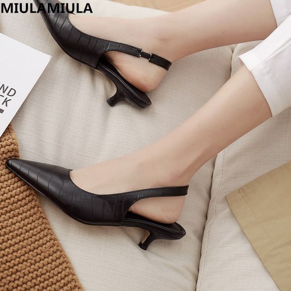dress shoes miulamiula designers 2021 luxury elegant simple pointed toe back strap kitten heels shallow lady sandals leather, Black
dress shoes miulamiula designers 2021 luxury elegant simple pointed toe back strap kitten heels shallow lady sandals leather, Black