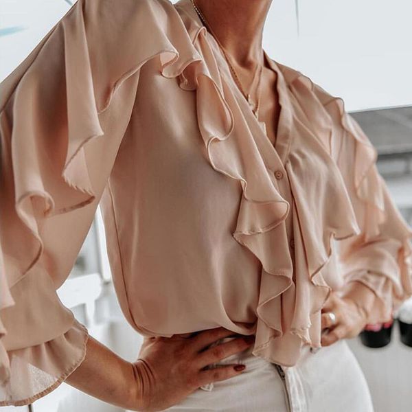 women's blouses & shirts long-sleeved casual shirt blouse women 2021 summer ruffled laminated western bud silk gauze top, White
women's blouses & shirts long-sleeved casual shirt blouse women 2021 summer ruffled laminated western bud silk gauze top, White