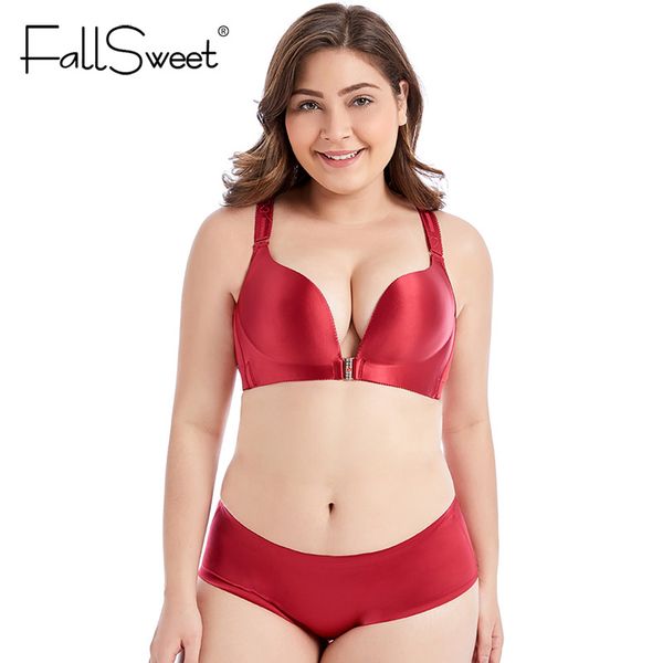 fallsweet front closure bras set lace beauty back lingerie set push up underwear for women, Red;black
fallsweet front closure bras set lace beauty back lingerie set push up underwear for women, Red;black