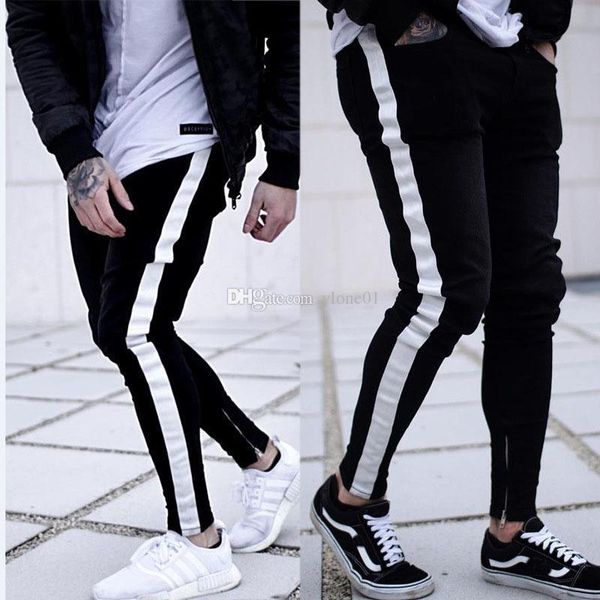 selling fashion mens designer jeans tight striped pants trend hip hop mens slim jeans, Blue
selling fashion mens designer jeans tight striped pants trend hip hop mens slim jeans, Blue