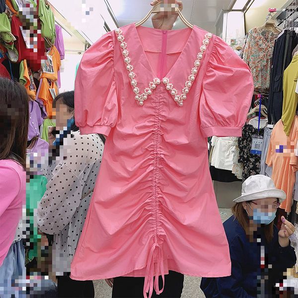 2020 beading pleated bodycon dress women court style peter pan collar puff sleeve dresses femme fashion drawstring vestidos, White;black
2020 beading pleated bodycon dress women court style peter pan collar puff sleeve dresses femme fashion drawstring vestidos, White;black