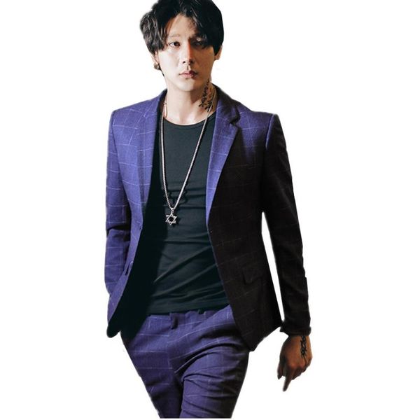 2020 new young men business casual suit two-piece set blue gray fashion mens plaid suit jacket and pants slim fit men's clothing, White;black
2020 new young men business casual suit two-piece set blue gray fashion mens plaid suit jacket and pants slim fit men's clothing, White;black
