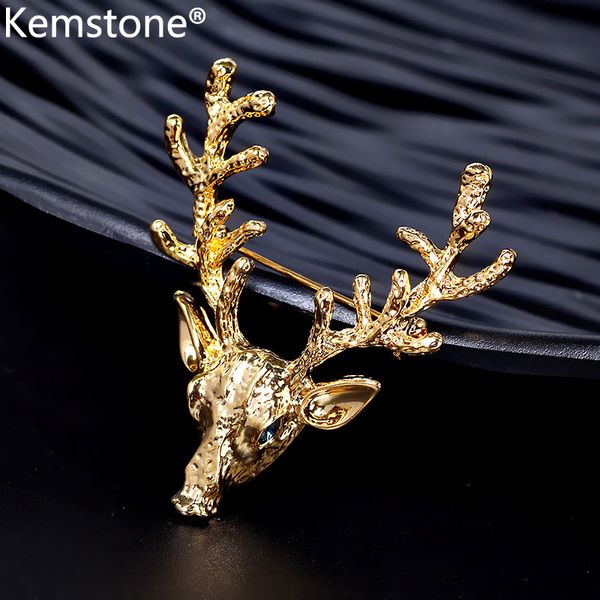 kemstone elk angle gold rose gold silver plated crystal animal pin brooch alloy jewelry for women men's gift, Gray
kemstone elk angle gold rose gold silver plated crystal animal pin brooch alloy jewelry for women men's gift, Gray