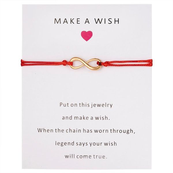 card forever love infinity 8 bracelet for lovers red string charm bracelets women men's jewelry gift 5 colors, Golden;silver
card forever love infinity 8 bracelet for lovers red string charm bracelets women men's jewelry gift 5 colors, Golden;silver