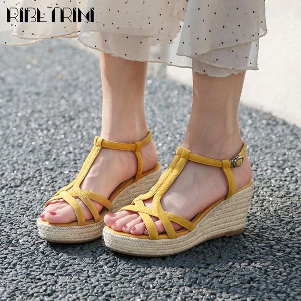 ribetrini fashion female platform buckle strap genuine leather shoes summer women sandals wedges fashion sandals, Black
ribetrini fashion female platform buckle strap genuine leather shoes summer women sandals wedges fashion sandals, Black
