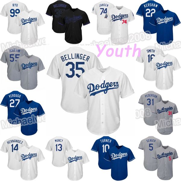 youth kids los angeles cody bellinger dodgers jersey turner buehler muncy pederson hernandez verdugo seager kenley jansen kershaw will smith, Blue;black
youth kids los angeles cody bellinger dodgers jersey turner buehler muncy pederson hernandez verdugo seager kenley jansen kershaw will smith, Blue;black