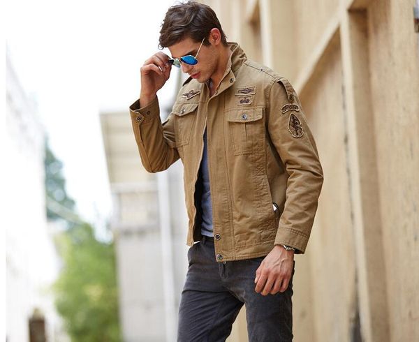 men's military jacket air force one male jean army soldier washing cotton coats new spring autumn men cargo jackets m-4xl, Black;brown
men's military jacket air force one male jean army soldier washing cotton coats new spring autumn men cargo jackets m-4xl, Black;brown