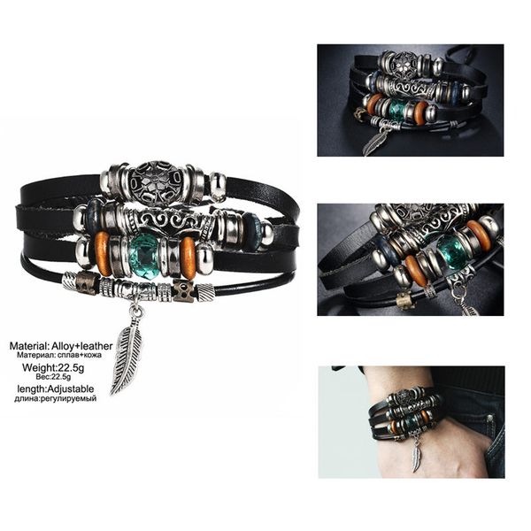if you puck feather multilayer leather bracelet men bohemia charm eye fish mens bracelets 2019 wrap pulseira gift jewelry new, Golden;silver
if you puck feather multilayer leather bracelet men bohemia charm eye fish mens bracelets 2019 wrap pulseira gift jewelry new, Golden;silver