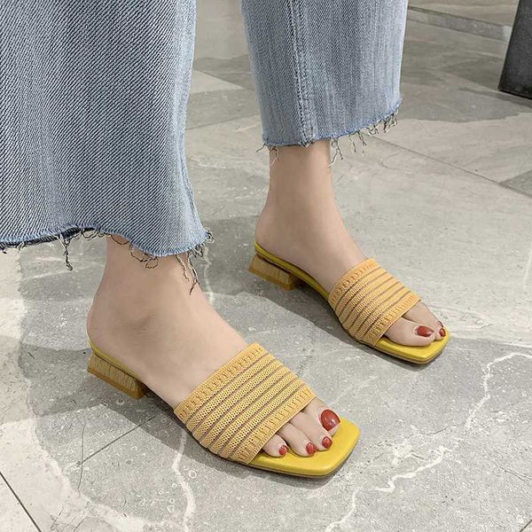 slippers summer low heel women knit wood open toe slides stretch fabric breathable flat sandals 2021, Black
slippers summer low heel women knit wood open toe slides stretch fabric breathable flat sandals 2021, Black