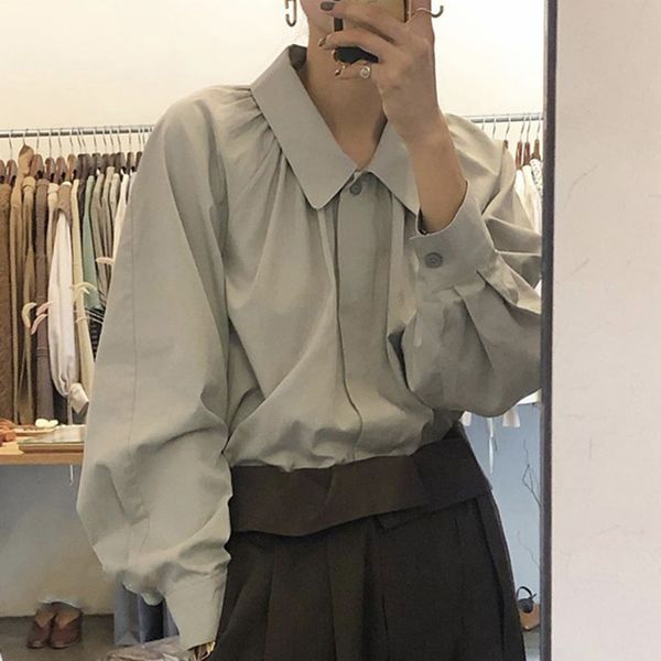 korean style women shirts spring new 2020 cotton wild ladies blouses and lapel single breasted solid color shirts v854, White
korean style women shirts spring new 2020 cotton wild ladies blouses and lapel single breasted solid color shirts v854, White