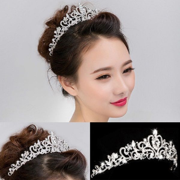 alloy crown bridal hair, wedding diamond head, wedding modeling head, Silver