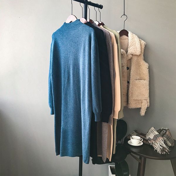 mooirue winter 2019 female knitted dress turtleneck korean style loose knitting long overknee long elastic female sweater dress, White;black
mooirue winter 2019 female knitted dress turtleneck korean style loose knitting long overknee long elastic female sweater dress, White;black