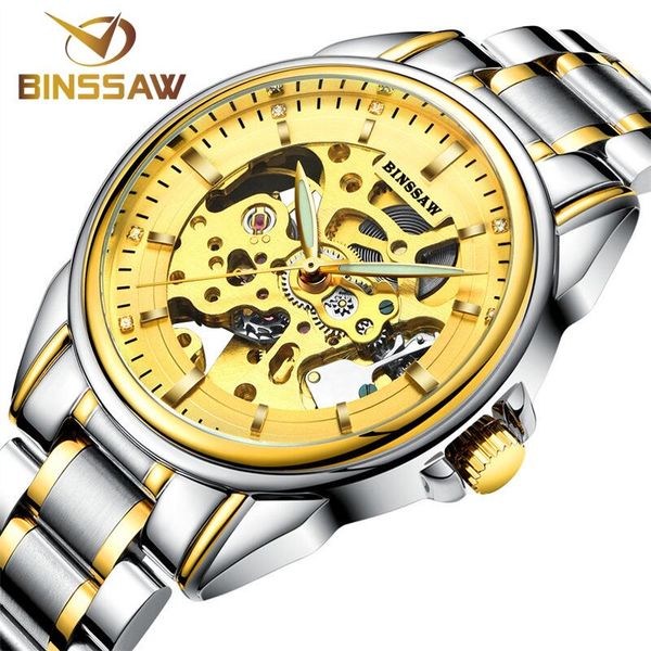 binssaw 2018 gold watches men luxury brand stainless steel fashion skeleton automatic mechanical relogio masculino, Slivery;brown
binssaw 2018 gold watches men luxury brand stainless steel fashion skeleton automatic mechanical relogio masculino, Slivery;brown