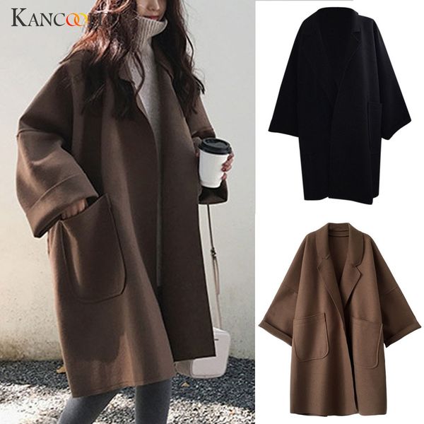 kancoold women korean winter long overcoat outwear coat loose plus size cardigans long sleeve solid color, Black
kancoold women korean winter long overcoat outwear coat loose plus size cardigans long sleeve solid color, Black