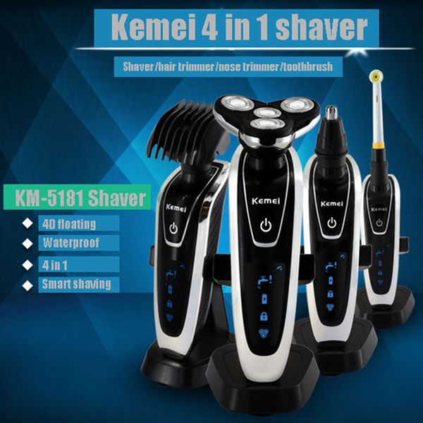 kemei 4d shaver men shaving machine nose & hair trimmer toothbrush barbeador 4 in 1 washable razor
kemei 4d shaver men shaving machine nose & hair trimmer toothbrush barbeador 4 in 1 washable razor