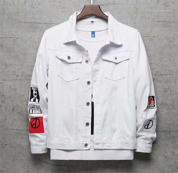 hop fashion style casual apparel mens autumn designer white jeans jackets lapel neck homme clothing hip, Black;brown
hop fashion style casual apparel mens autumn designer white jeans jackets lapel neck homme clothing hip, Black;brown