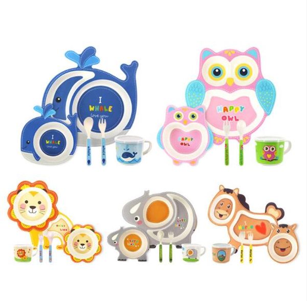 bamboo fiber children's tableware set creative cartoon bowl dividing plate spoon fork cup five piece set of gift tableware
bamboo fiber children's tableware set creative cartoon bowl dividing plate spoon fork cup five piece set of gift tableware