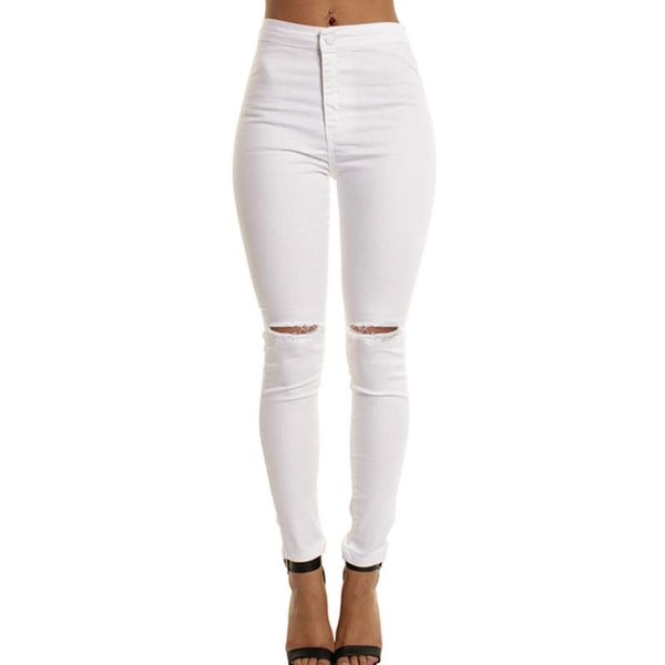 stretchy knee hole ripped jeans women high waist skinny jeans trousers daily casual jl, Blue
stretchy knee hole ripped jeans women high waist skinny jeans trousers daily casual jl, Blue