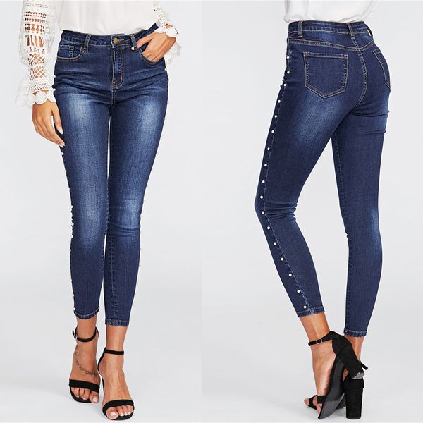 new pattern jeans woman bound feet beading thin pencil trousers plus size, Blue
new pattern jeans woman bound feet beading thin pencil trousers plus size, Blue