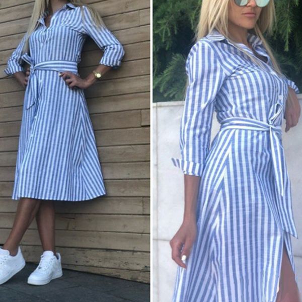 women's fashion a-line dress lapel solid color striped button long sleeve belt shirt vestidos casual daily wear summer dresses, Black;gray
women's fashion a-line dress lapel solid color striped button long sleeve belt shirt vestidos casual daily wear summer dresses, Black;gray