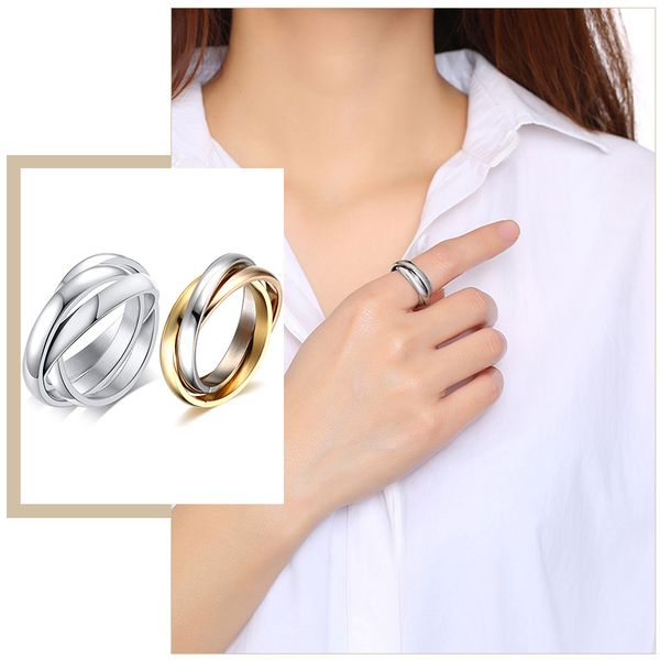 women classic 3 rounds ring sets solid stainless steel wedding engagement female gifts jewelry, Slivery;golden
women classic 3 rounds ring sets solid stainless steel wedding engagement female gifts jewelry, Slivery;golden