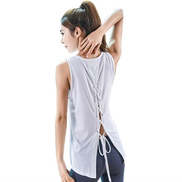 ef261 loose lace-ups back yoga fitness shirt women gym sports vest women's fitness sportswear vest workout tank top, White;red
ef261 loose lace-ups back yoga fitness shirt women gym sports vest women's fitness sportswear vest workout tank top, White;red