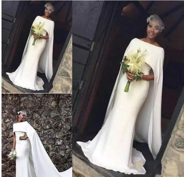 latest satin mermaid wedding dresses african girl with cape zipper back arabic bridal dresses wedding gowns, White
latest satin mermaid wedding dresses african girl with cape zipper back arabic bridal dresses wedding gowns, White