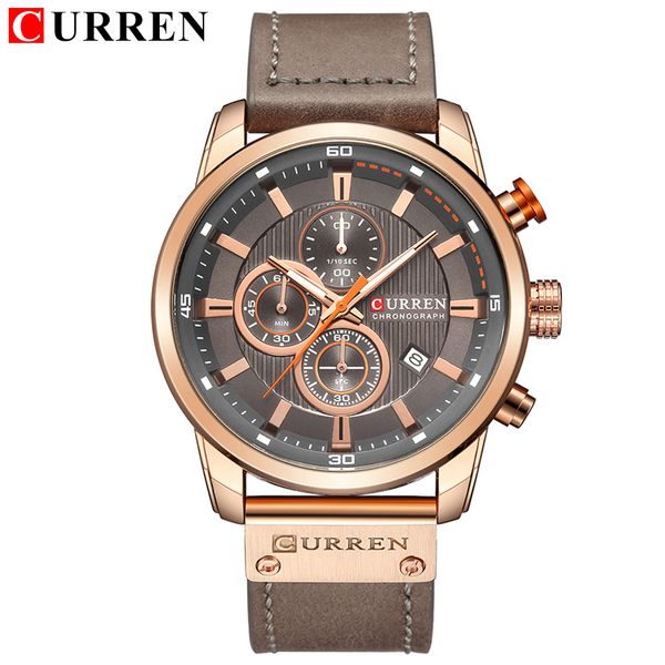 curren luxury casual men watches military sports male wristwatch date quartz clock chronograph horloges mannens saat relojes, Slivery;brown
curren luxury casual men watches military sports male wristwatch date quartz clock chronograph horloges mannens saat relojes, Slivery;brown