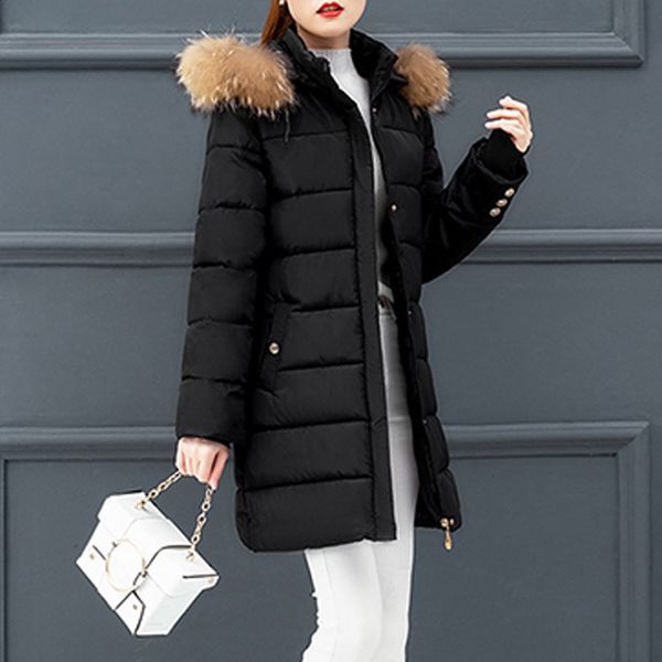 hoodie parka women winter warm long sleeve thick hair collar zip hooded coat slim cotton-padded jacket casual female outwear, Black
hoodie parka women winter warm long sleeve thick hair collar zip hooded coat slim cotton-padded jacket casual female outwear, Black