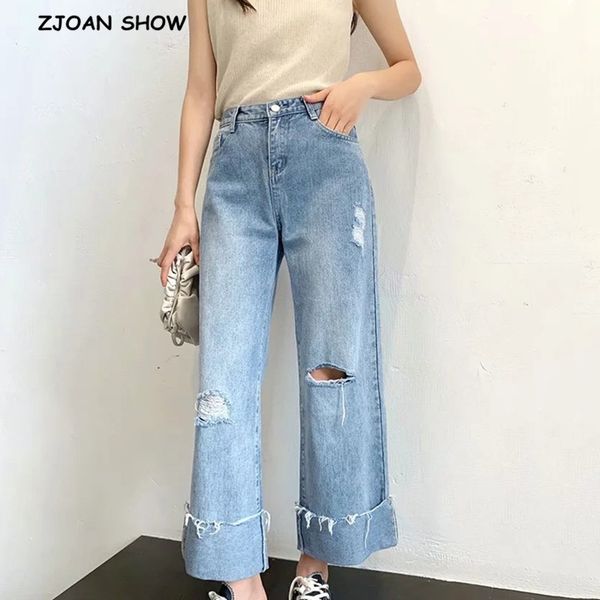 2020 vintage high waist cuff roll up straight mom jeans women hollow out hole casual denim pants ankle length denim mum trousers, Blue
2020 vintage high waist cuff roll up straight mom jeans women hollow out hole casual denim pants ankle length denim mum trousers, Blue