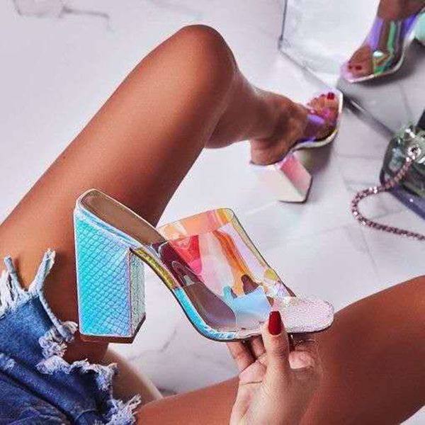 slippers 2021 pvc jelly sandals crystal open toed thin heels women transparent heel pumps 41 42, Black
slippers 2021 pvc jelly sandals crystal open toed thin heels women transparent heel pumps 41 42, Black